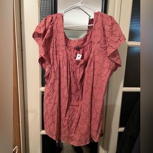 Lane Bryant Coral Short Sleeve Top 34/36